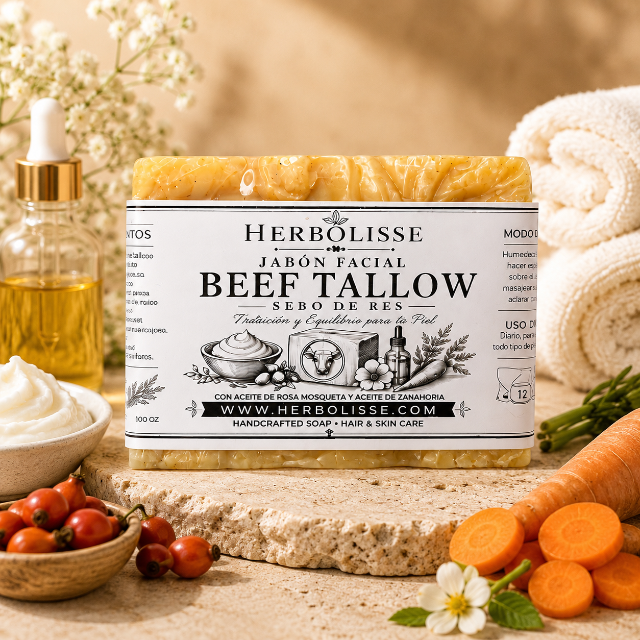 Beef Tallow Facial Soap | Repair & Brightening Complex